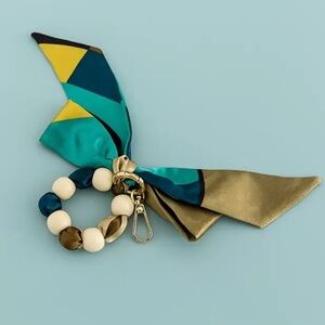 Colorful Scarf Bag Charm Keychain with Beads